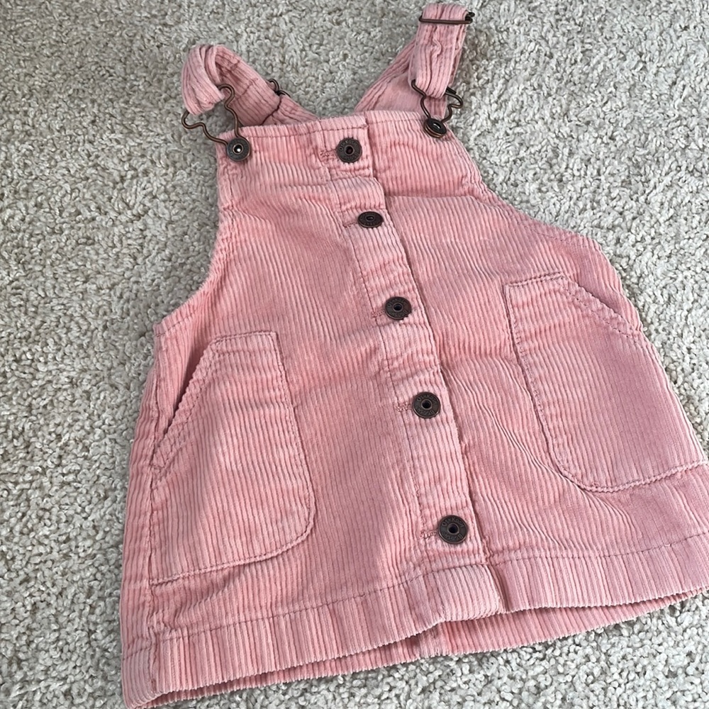 Pink corduroy jumper for toddler girl
